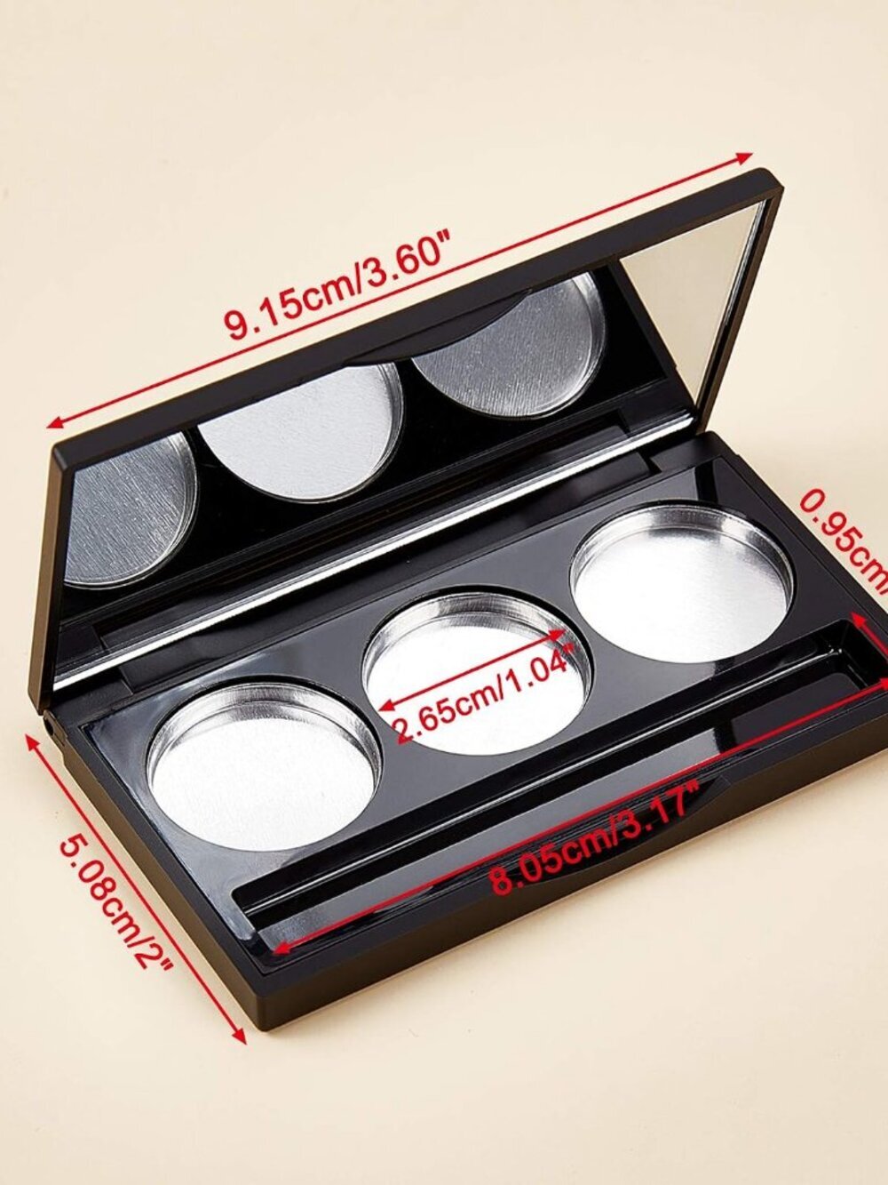 Eyeshadow Empty Palettes Set of 2 with 3 Holders/Ea NEW - Picture 7 of 7